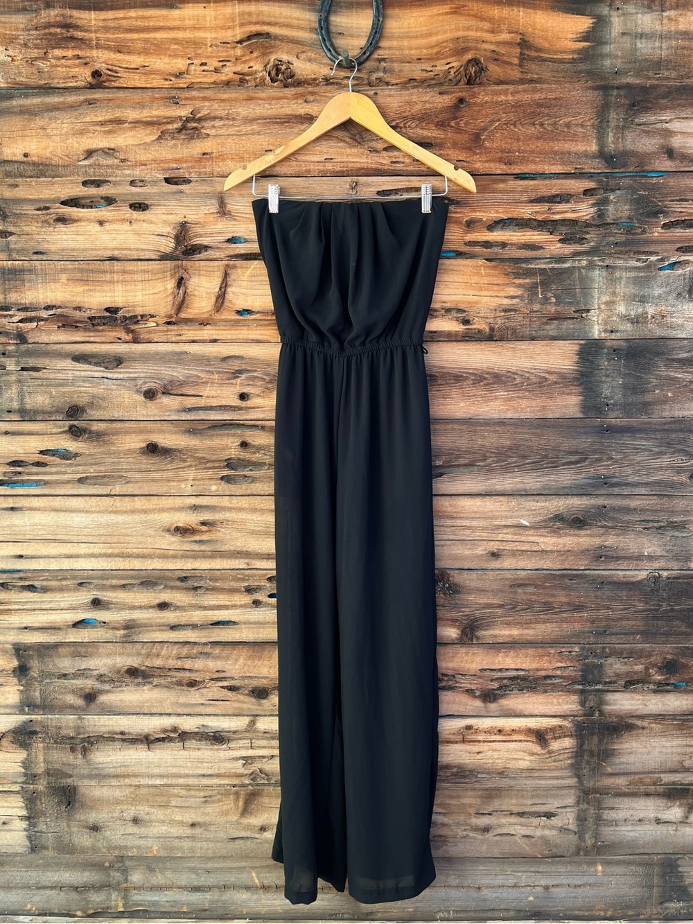 IRIS | Strapless Black Wide-Leg Jumpsuit